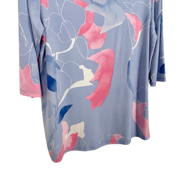 Clara Sun Woo Small Wearable Art to Wear Pink Lavender Stretchy Blouse shIRT toP - Picture 4 of 7